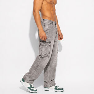 Pantal&oacute;n Jeans Cargo Baggy Hombre