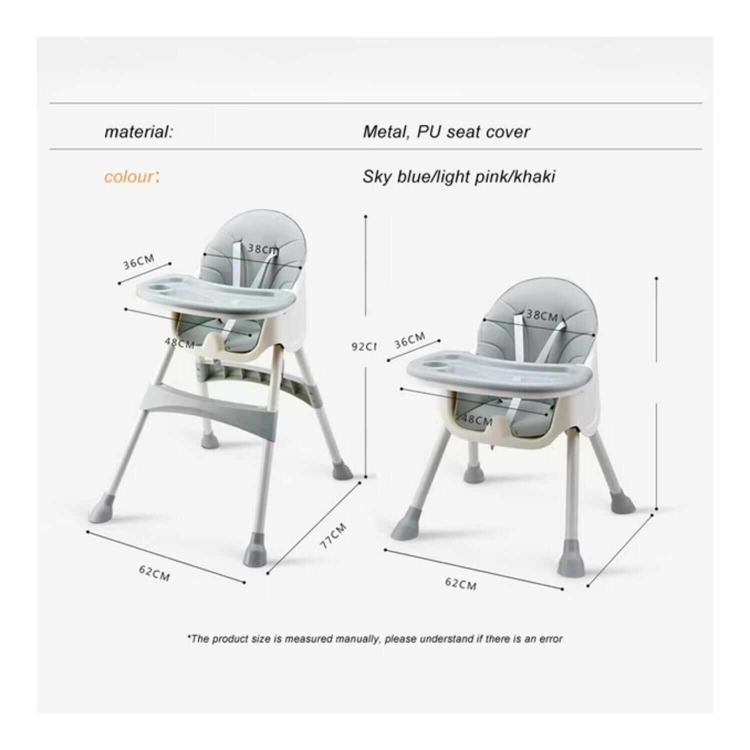 Silla De Comer 2 En 1 Ajustable Pegables Portatil Rosado Infantil image number 1.0