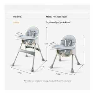 Silla De Comer 2 En 1 Ajustable Pegables Portatil Rosado Infantil