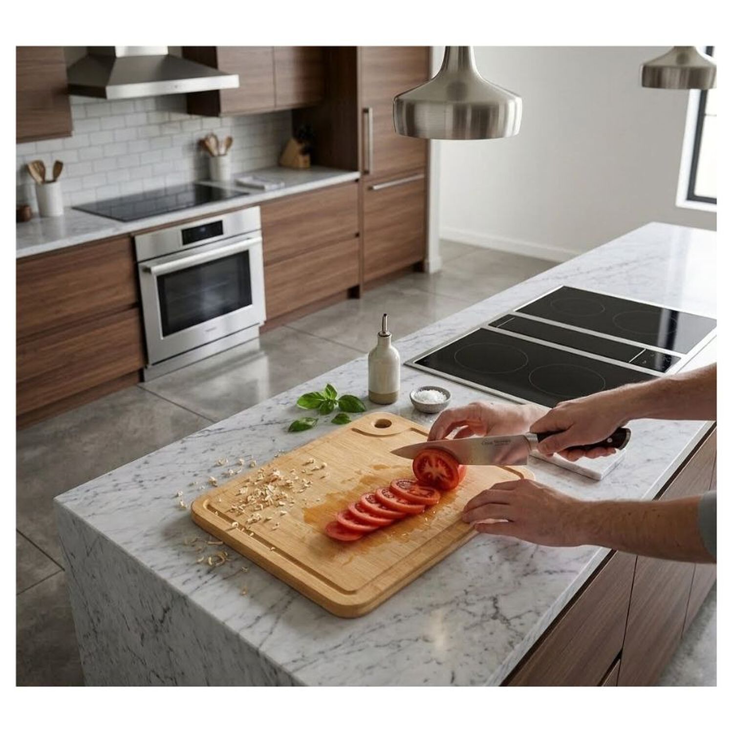 Tabla Cocina Bamb&uacute; Rectangular Antideslizante Con Ranura 28x38cm image number 2.0