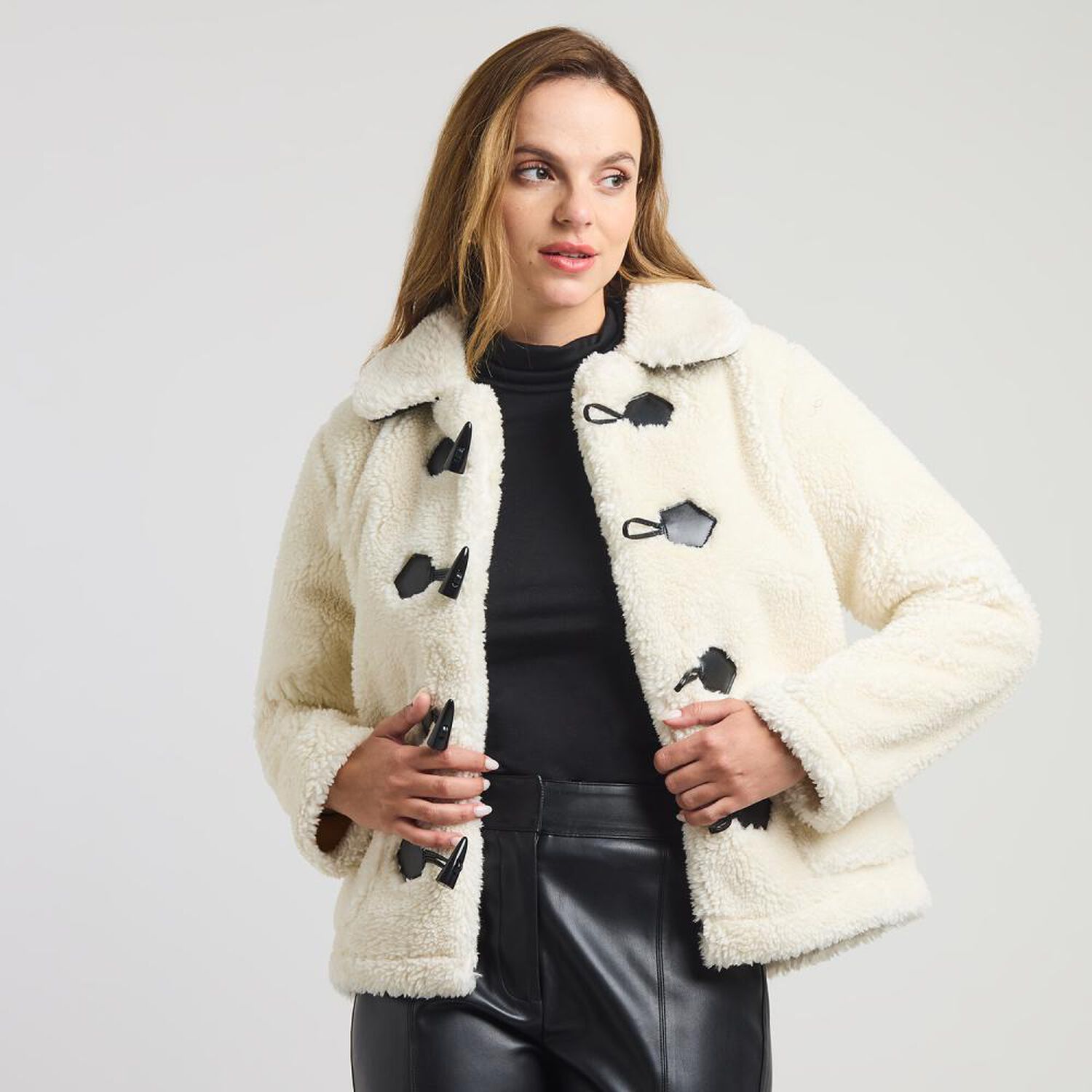 Chaqueta Montgomery Sherpa Cuello Camisero Mujer Kimera image number 0.0