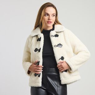 Chaqueta Montgomery Sherpa Cuello Camisero Mujer Kimera