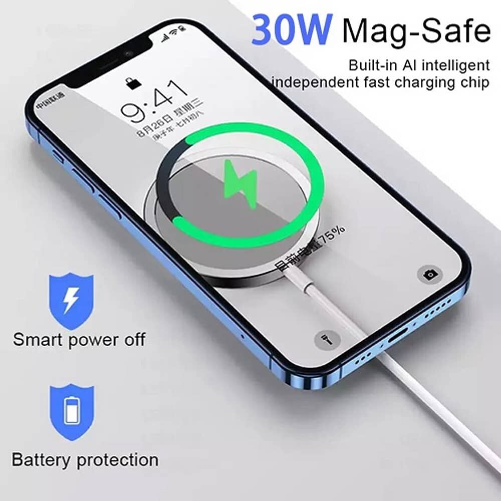 Cargador De Celular Inalambrico Tipo C Metal Magnetico Carga Rapida 3a 30w Smartphone Android Para Iphone Pared image number 2.0