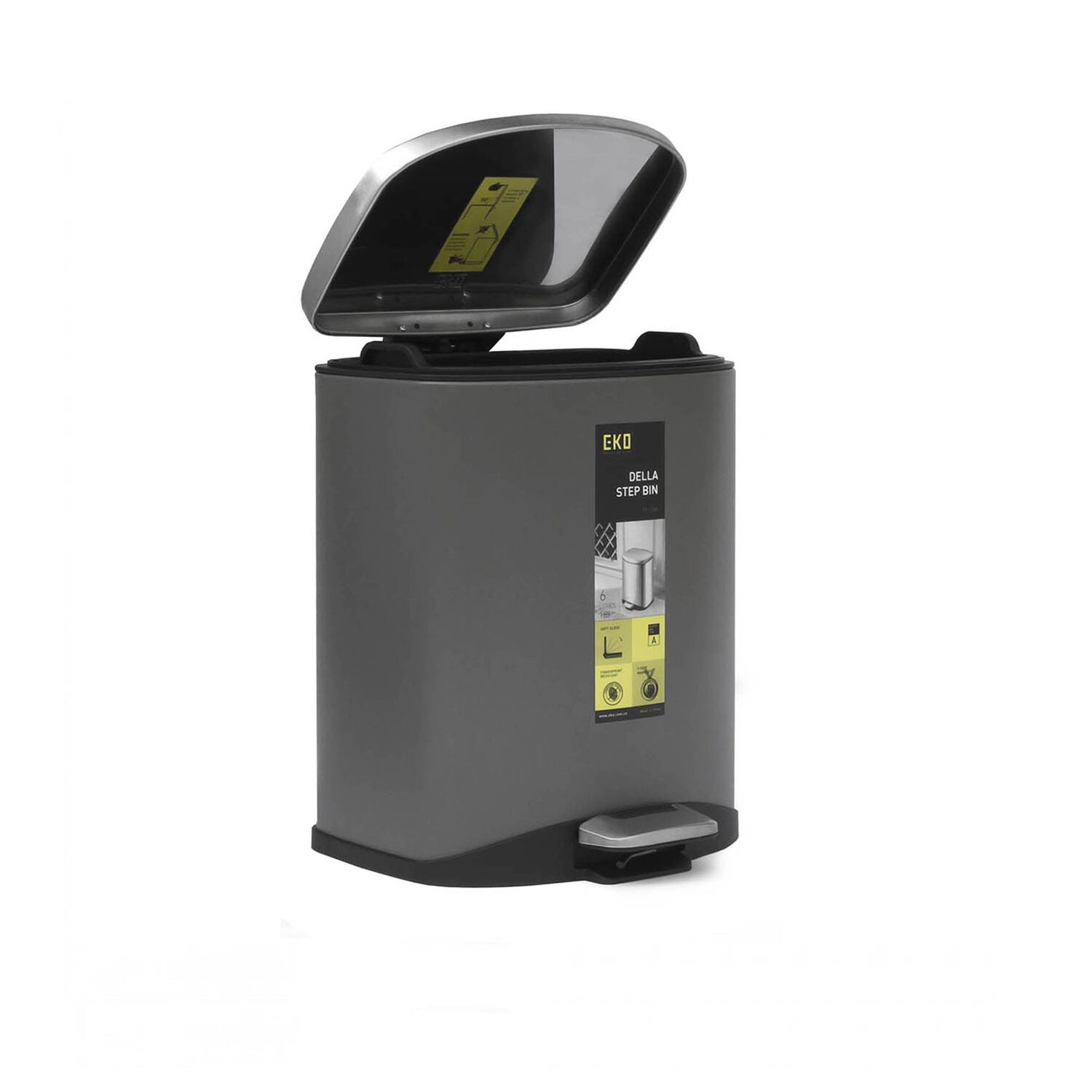 Basurero Eko Soft Grey 6lt image number 1.0