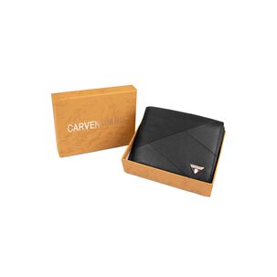 Billetera Hombre Enzo Negra Con Monedero Carven Paris