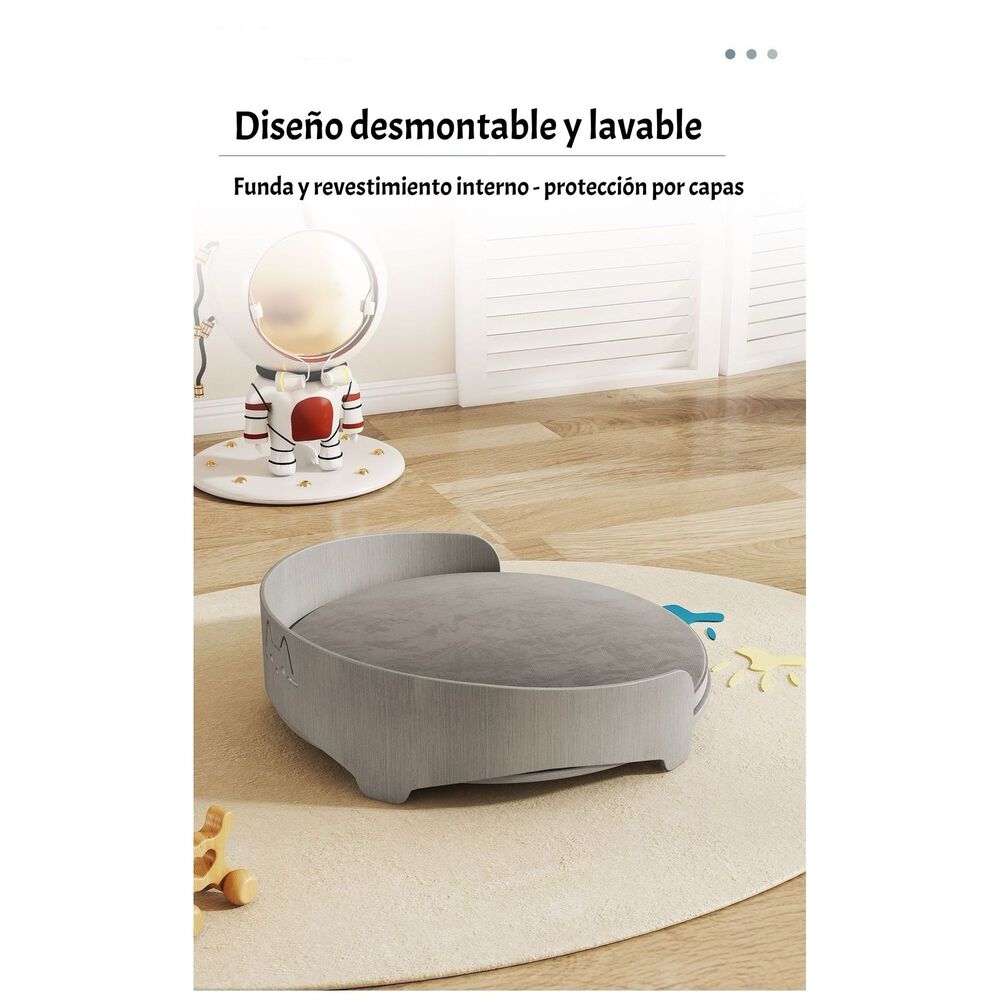 Cama Para Mascotas Madera Colch&oacute;n 53x53cm Aveo By Lubabycas image number 3.0