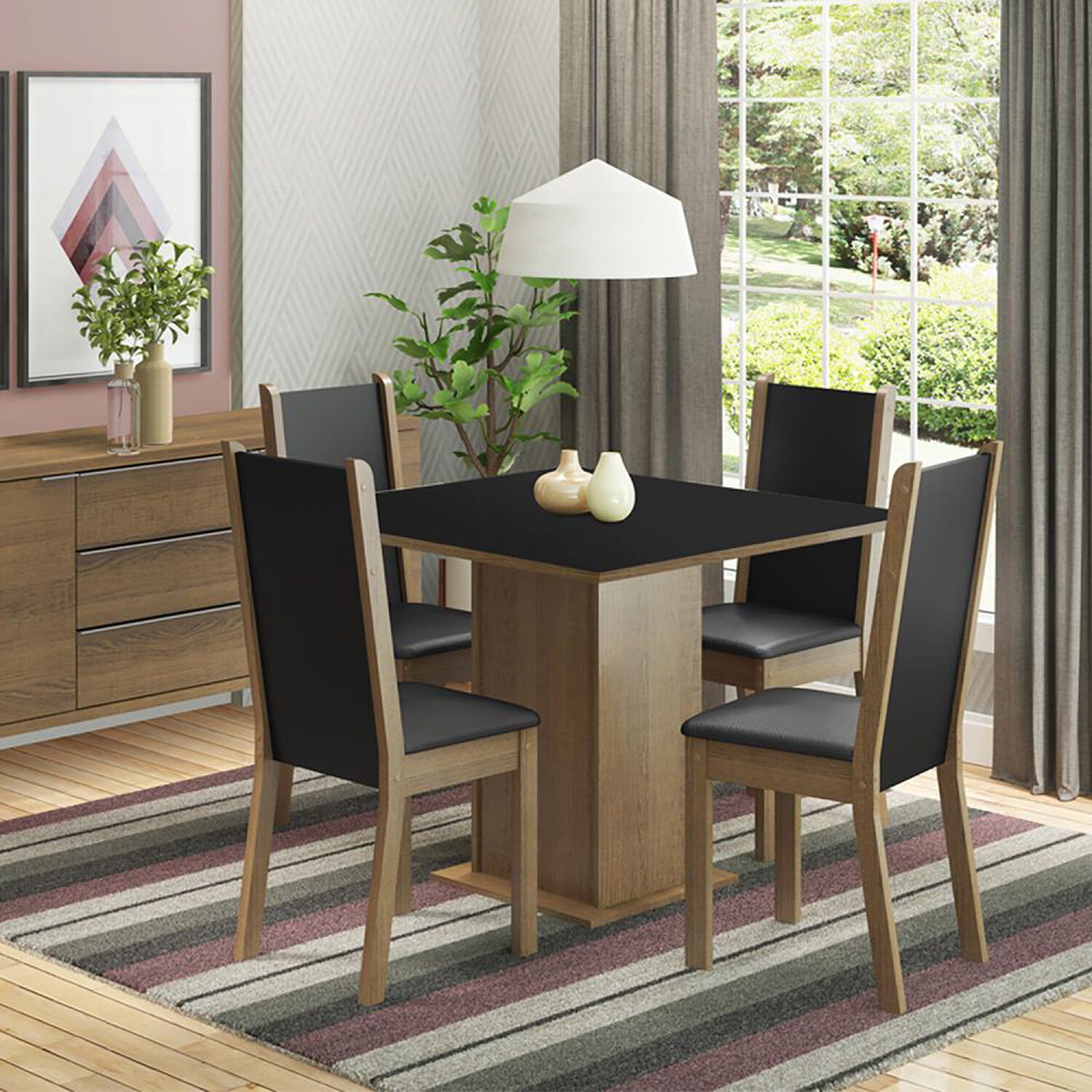 Juego De Comedor Vekkahome Lilo / 4 Sillas image number 3.0