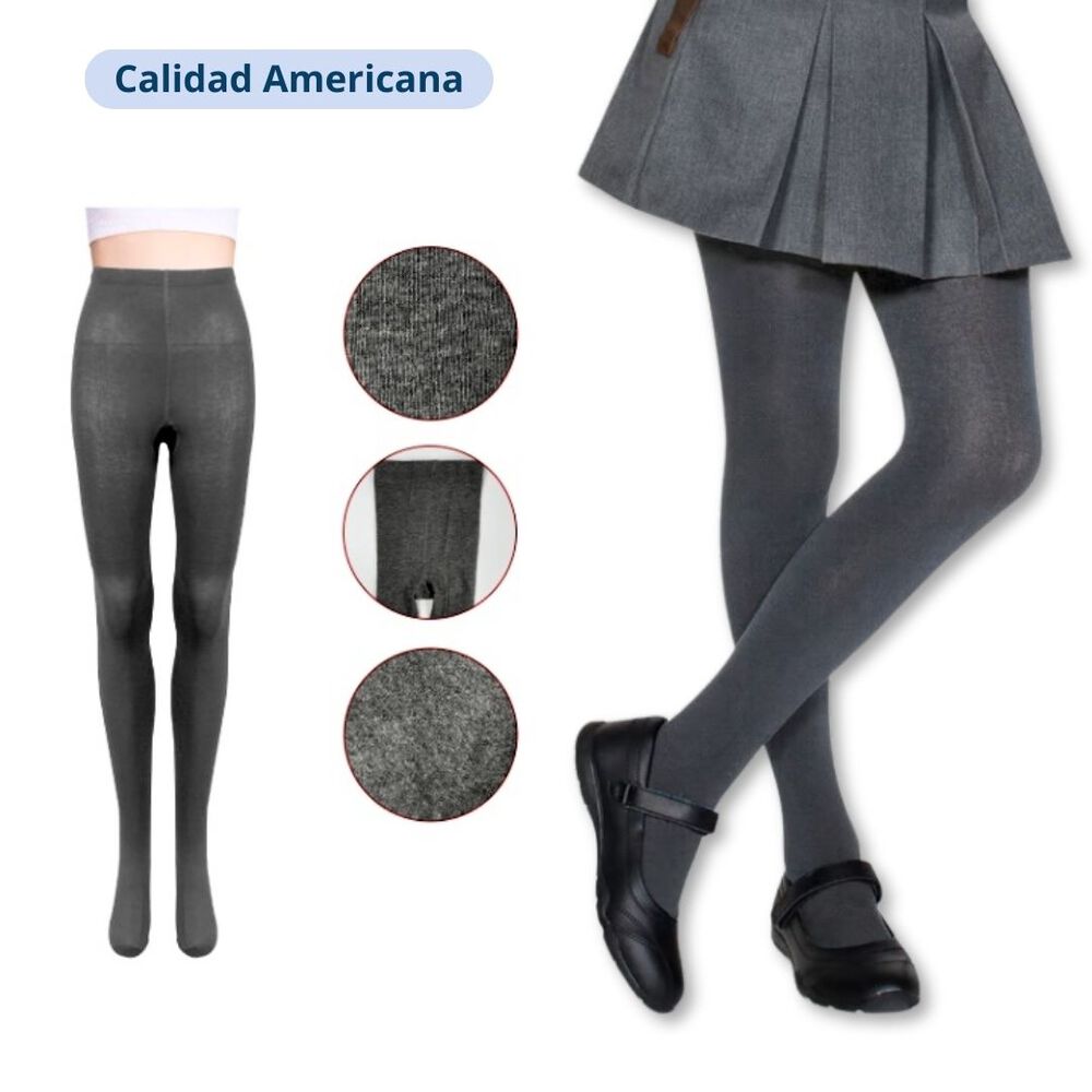 Pack 5 Ballerina Escolar Calcetines Algodón Gris Niña image number 1.0