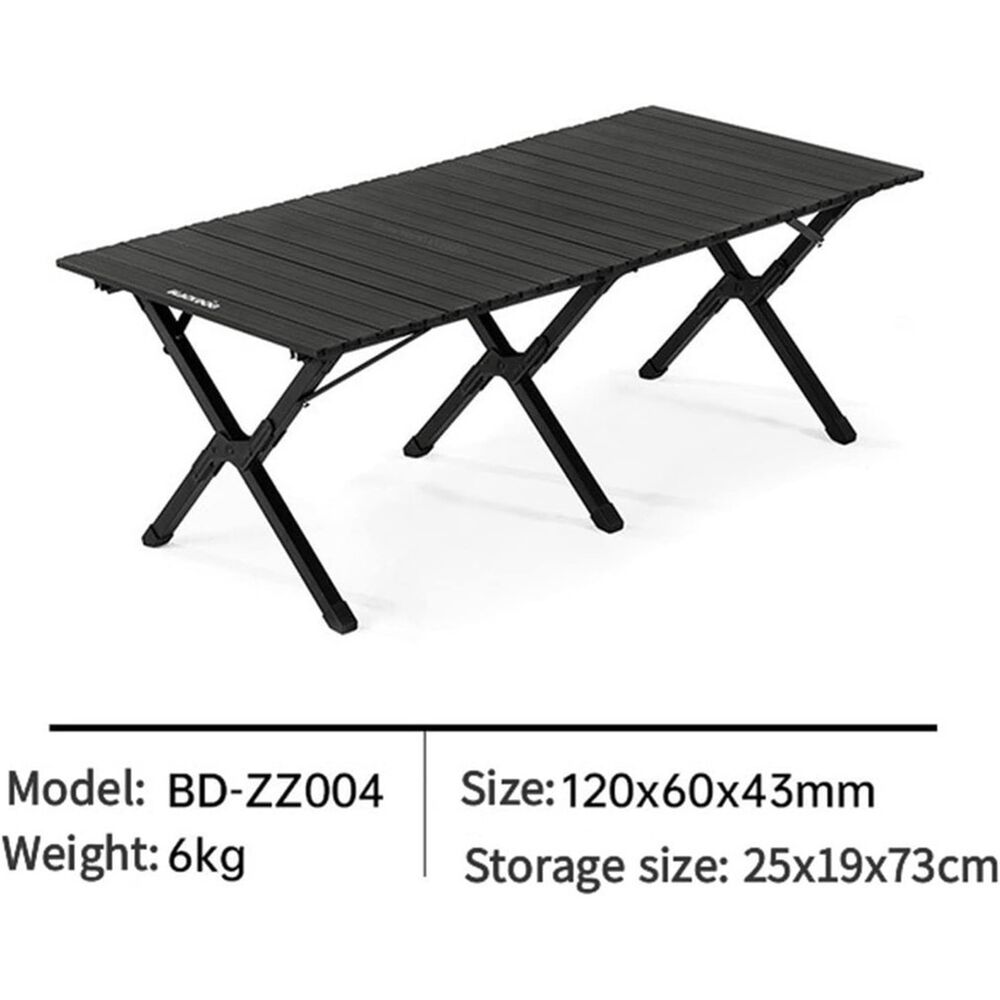 Mesa Plegable Port&aacute;til Camping Black Wild 120x60cm image number 4.0