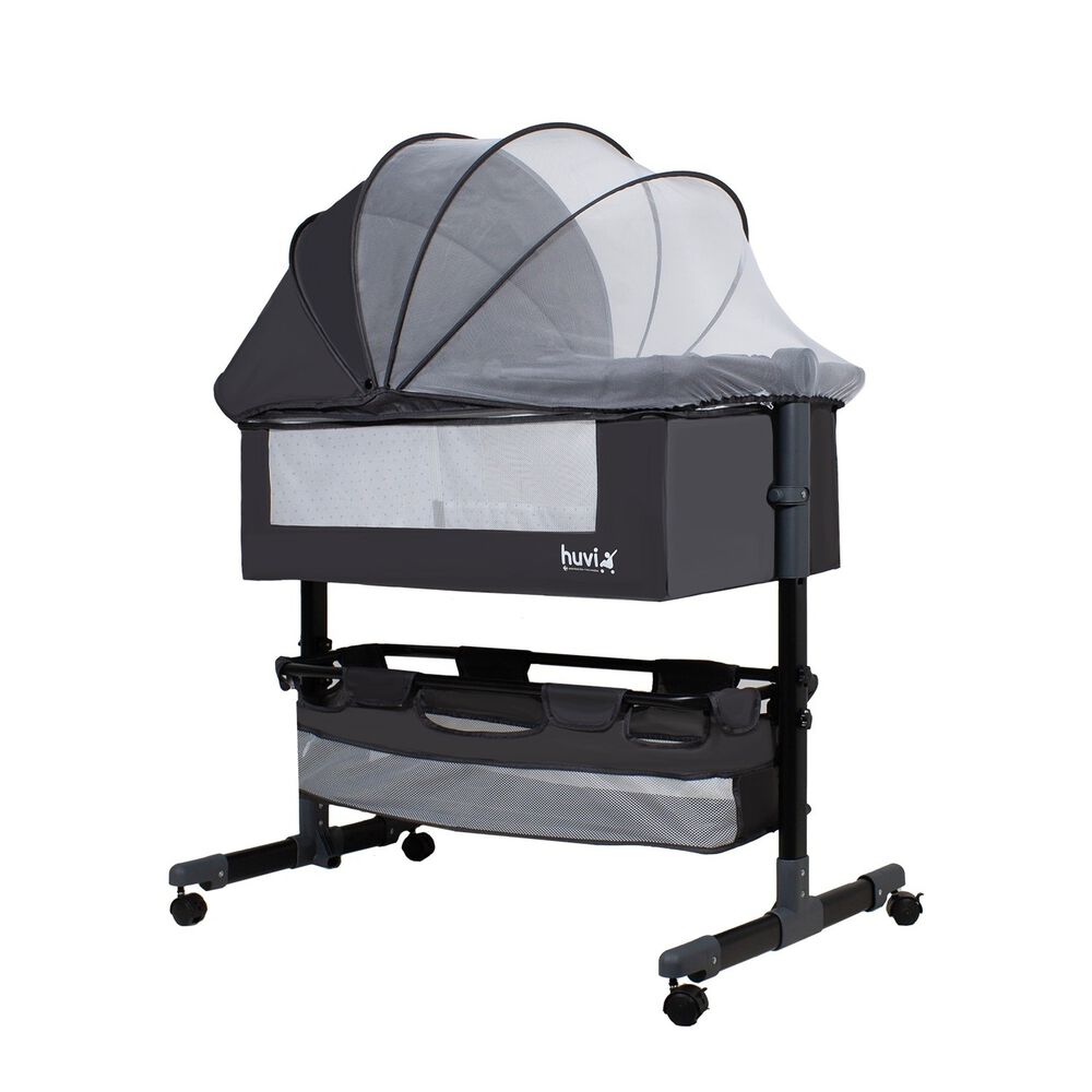 Cuna Colecho Cozy Con Colch&oacute;n Mosquitero Canasto Negro Huvi image number 0.0