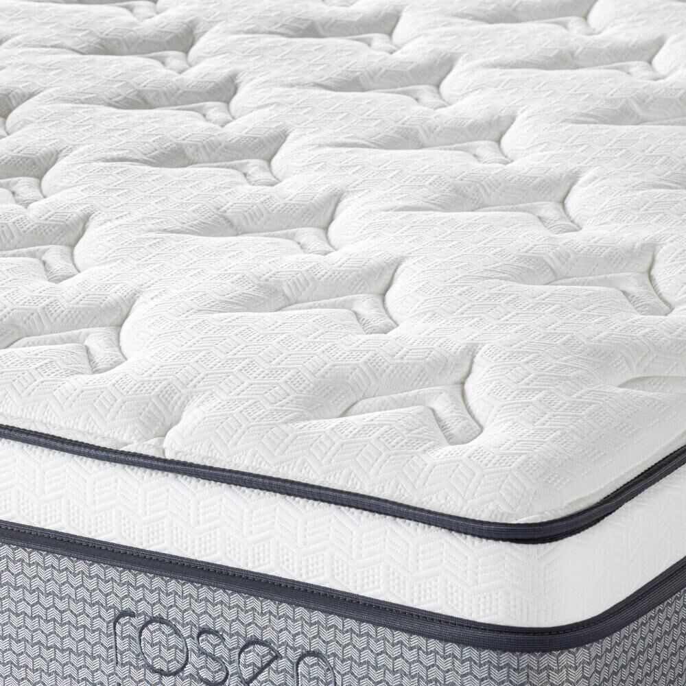 Cama Europea Rosen Indie / 1.5 Plazas / Base Normal  + Respaldo Ferrara Gris image number 5.0