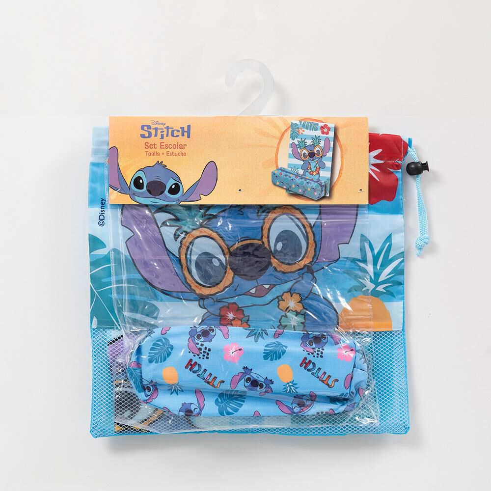 Set De Toalla De Playa +estuche+bolso / Disney Stitch Collar / 140x70 Cm image number 4.0