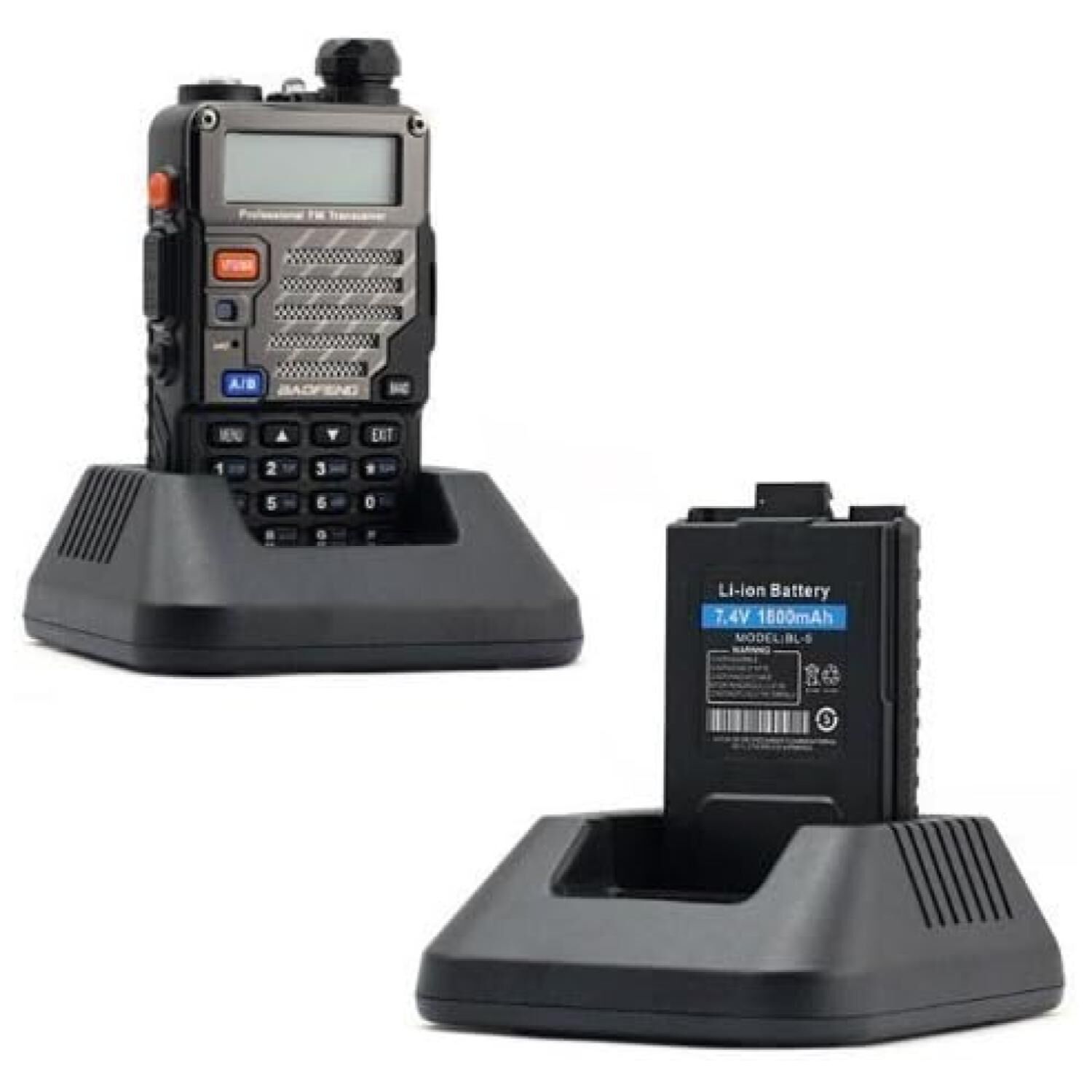 Radio Transmisor Walkie Talkie Negro Uhf-uv 5re image number 3.0