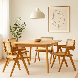 Pack De 4 Sillas Chandigarh De Madera - Natural
