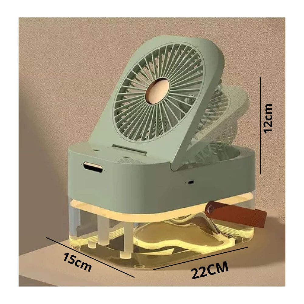Ventilador Humidificador Aire Frio Usb Control Verde 22cm image number 3.0