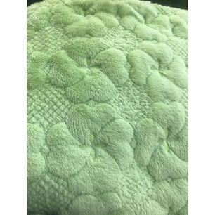 Set De Piecera De Polar Verde + 2 Fundas Kilim
