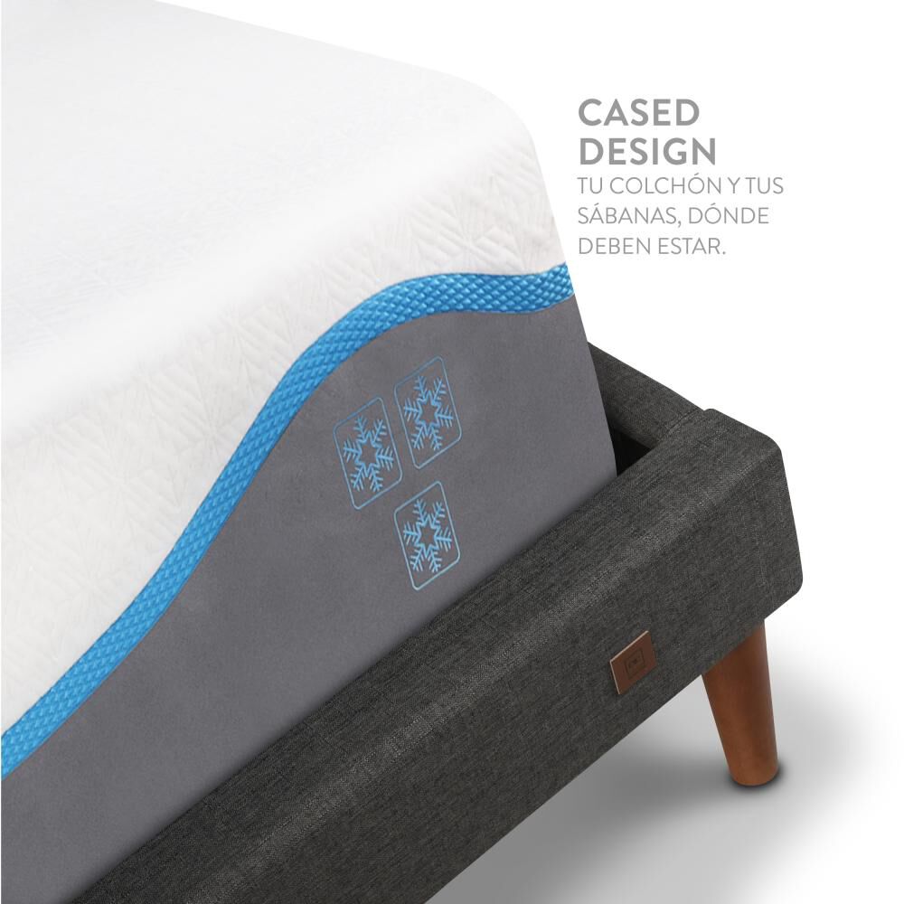 Cama Europea Cic Alaska / 2 Plazas / Base Normal + Respaldo image number 4.0