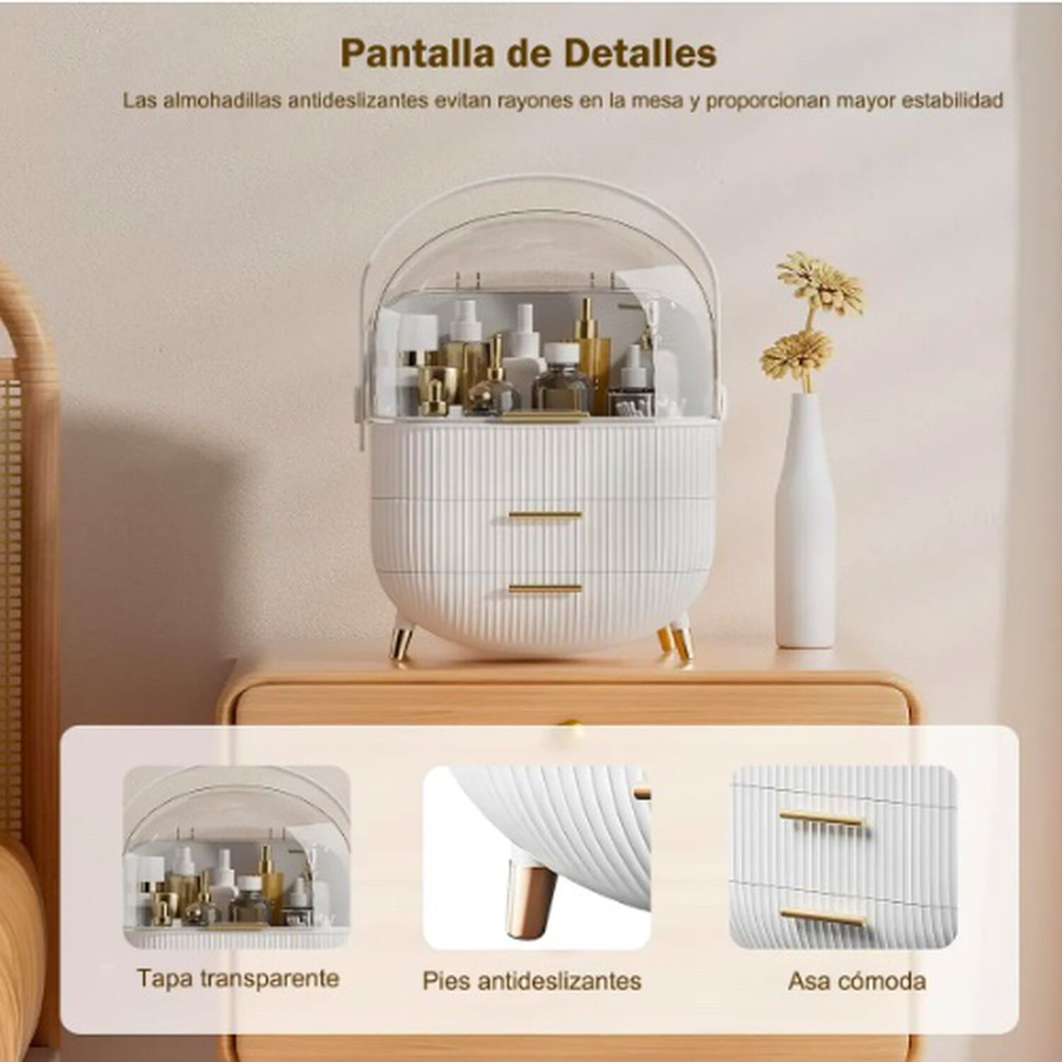 Caja Organizador De Cosm&eacute;ticos Blanco image number 3.0