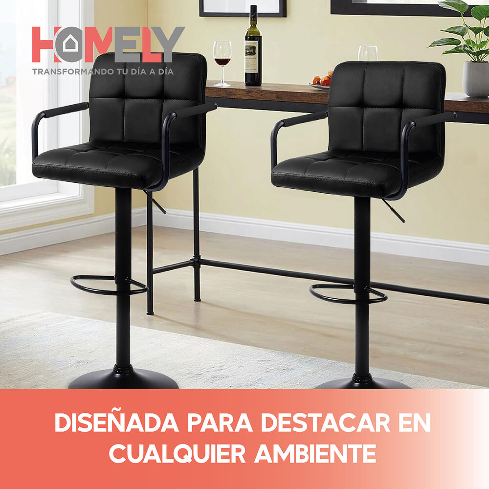 Silla De Bar Piso Taburete Homely Noir Comfort 61-81cm Blanco image number 7.0