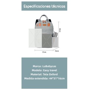Mochila Maternal Con Monedero Y Colgador Lubabycas Rosada