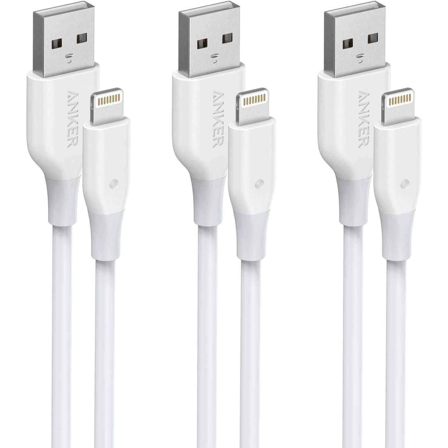 Anker Cable Lightning (paquete De 3) Para Iphone Compatible Con Iphone Se 11, 11 Pro 11 Pro Max Xs Max Xr X 8, 7, 6s, 6, 5, Ipad Y M&aacute;s image number 0.0