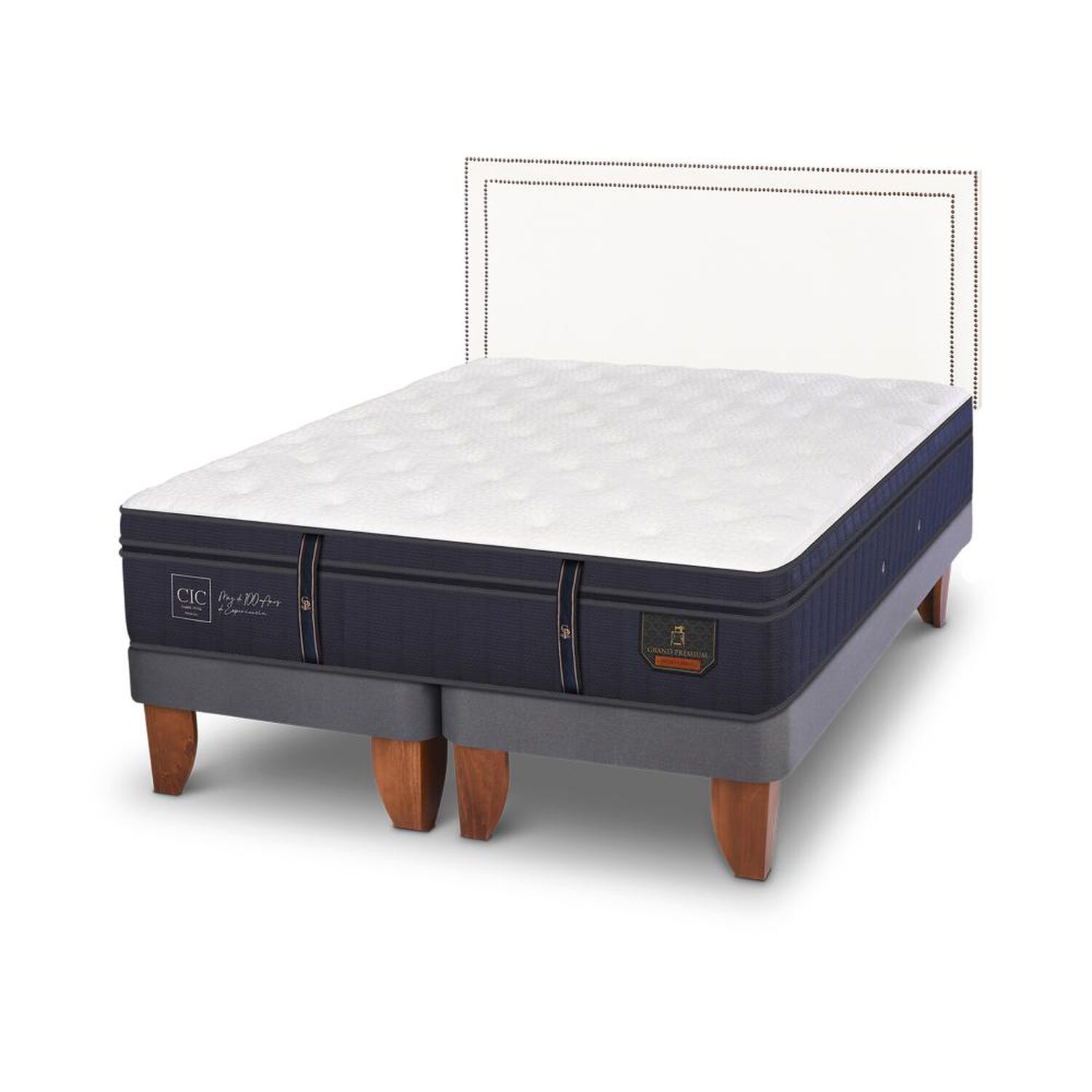 Cama Europea Cic Grand Premium / King / Base Dividida + Respaldo image number 3.0