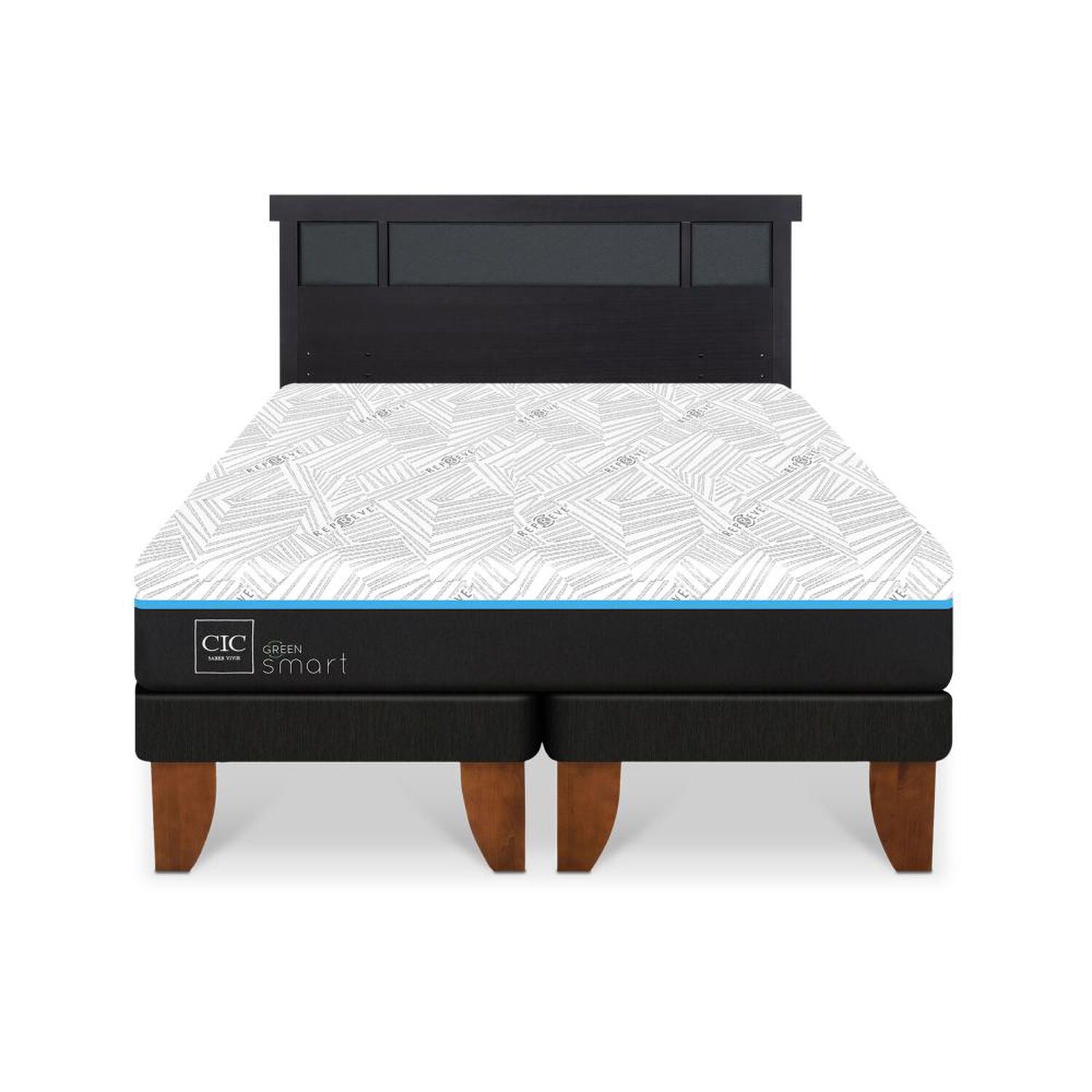 Cama Europea Cic Green Infinity / King / Base Dividida + Respaldo image number 0.0