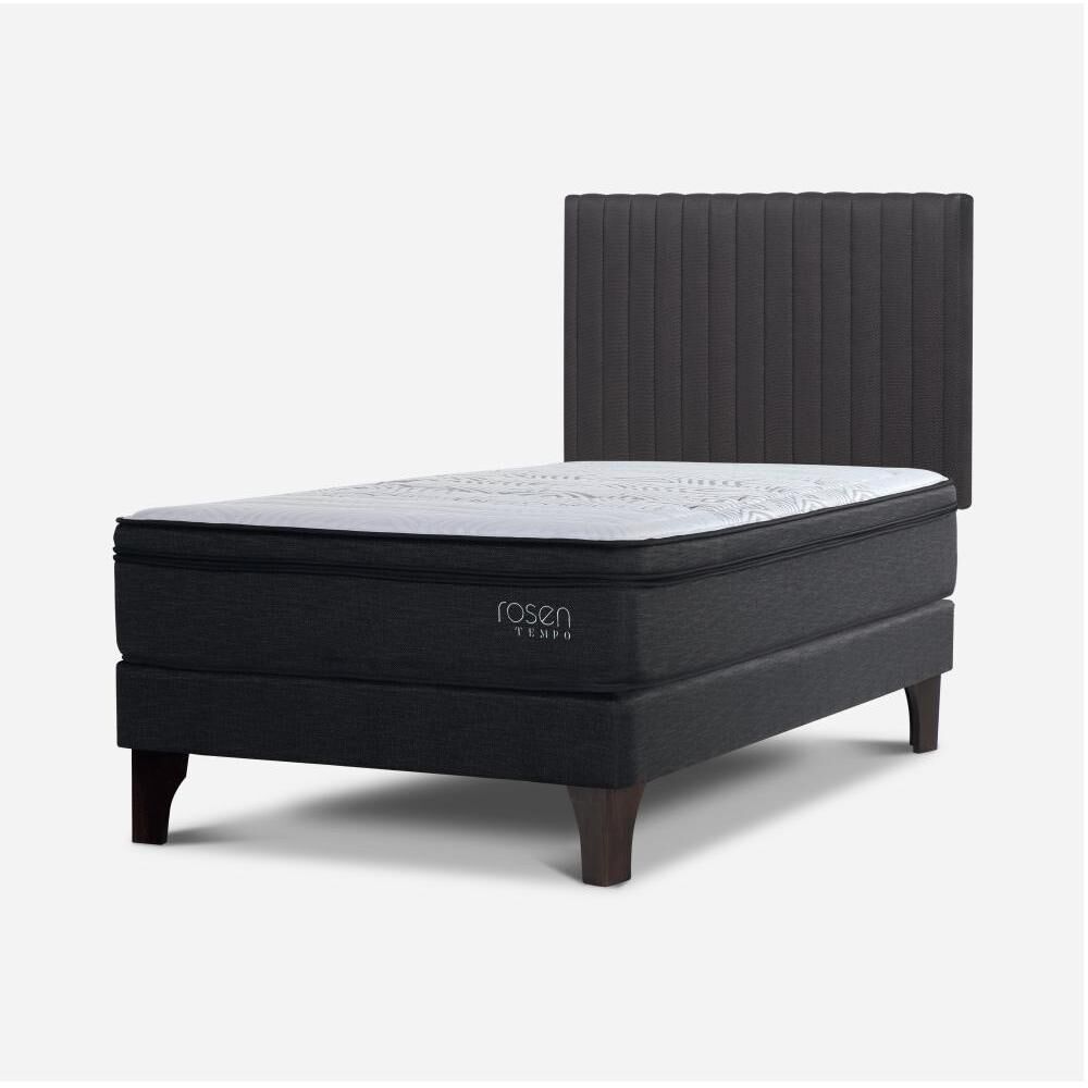 Cama Europea Rosen Tempo / 1.5 Plazas / Base Normal + Respaldo image number 1.0
