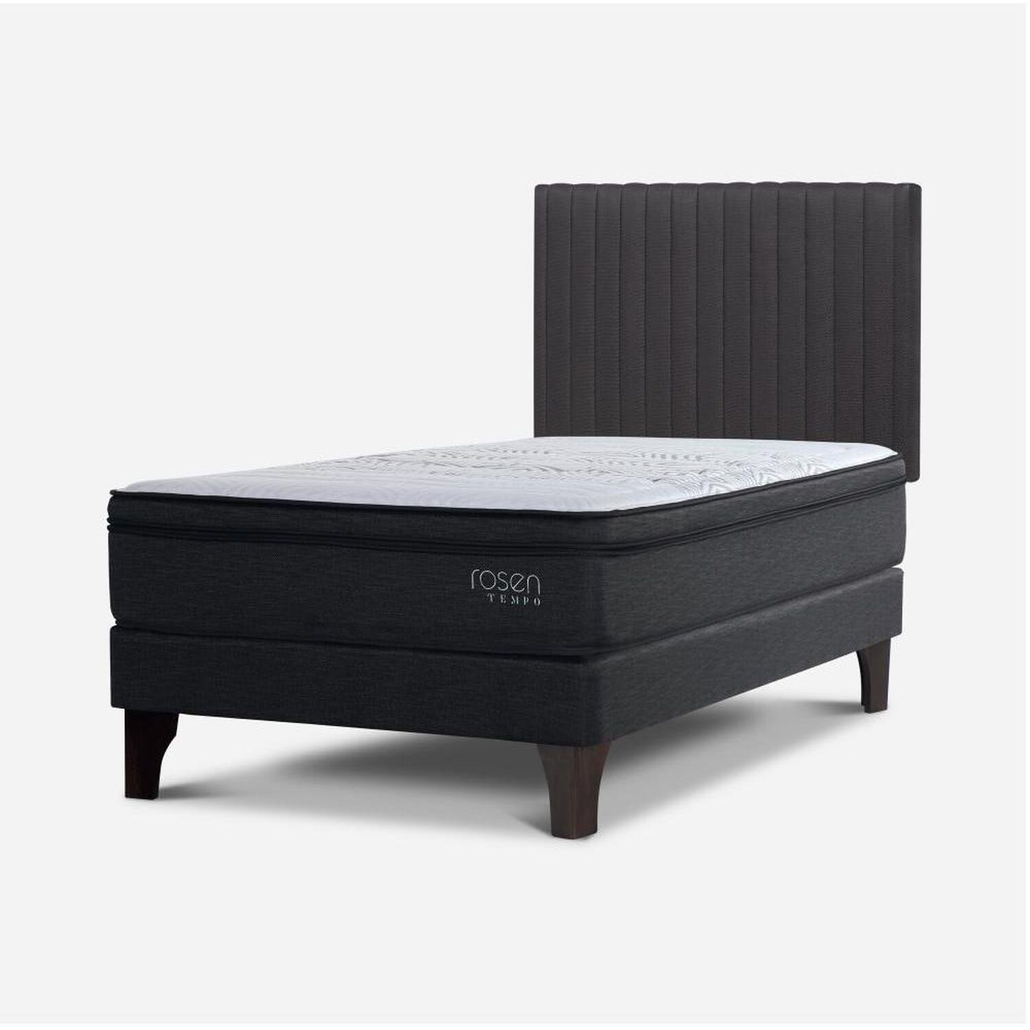 Cama Europea Rosen Tempo / 1.5 Plazas / Base Normal + Respaldo image number 1.0