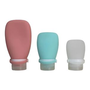 Set 3 Mini Botellas De Viaje Silicona Dispensador Crema