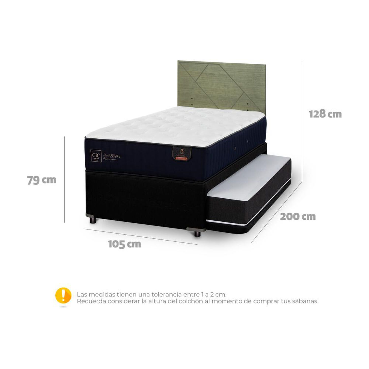 Cama Nido Cic Divan / 1.5 Plazas / Base Funcional + Respaldo image number 5.0