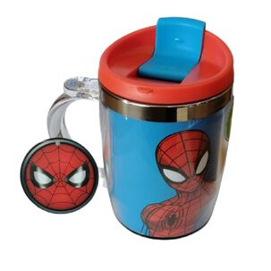 Tazón Mug Térmico Con Tapa 450ml Spiderman