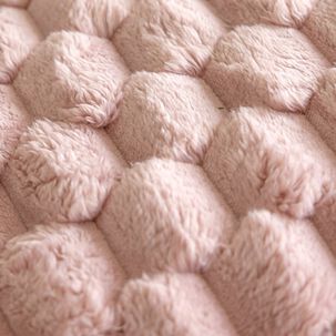 Piecera Peludita Pompones 2 Plazas O King Medida 70cm X 190cm Mas 2 Fundas 45cm X 45cm Color Blanco