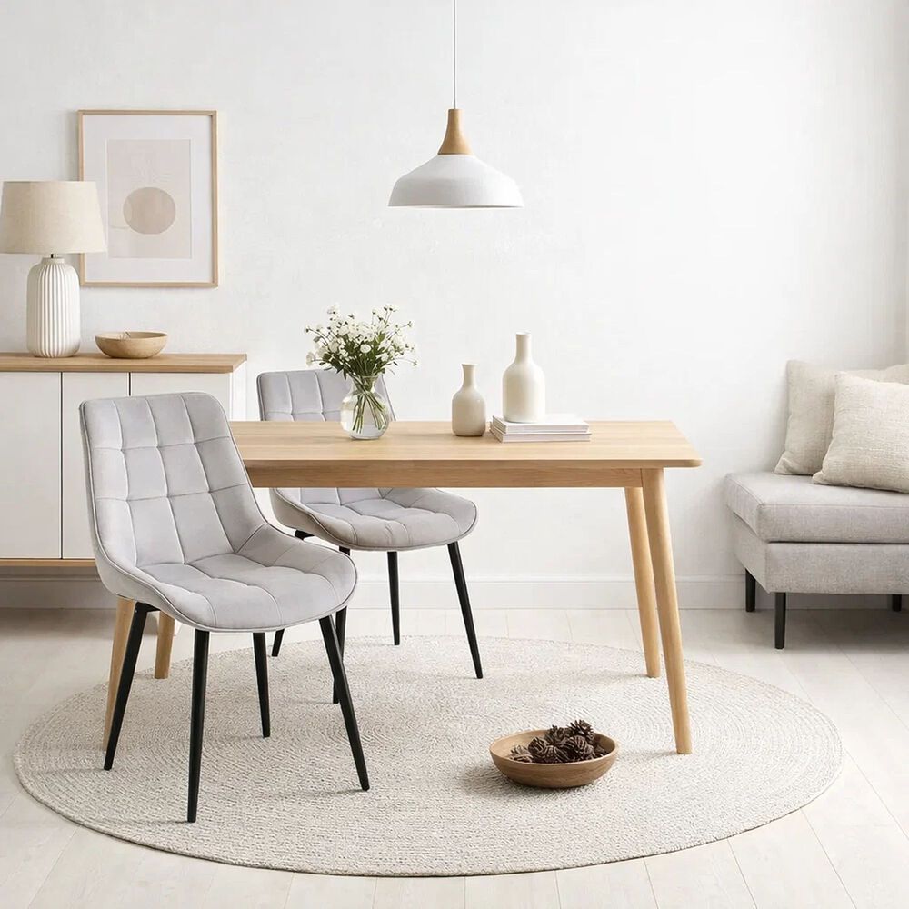 Pack De 2 Sillas De Comedor Macron Acolchada Terciopelo - Gris image number 1.0