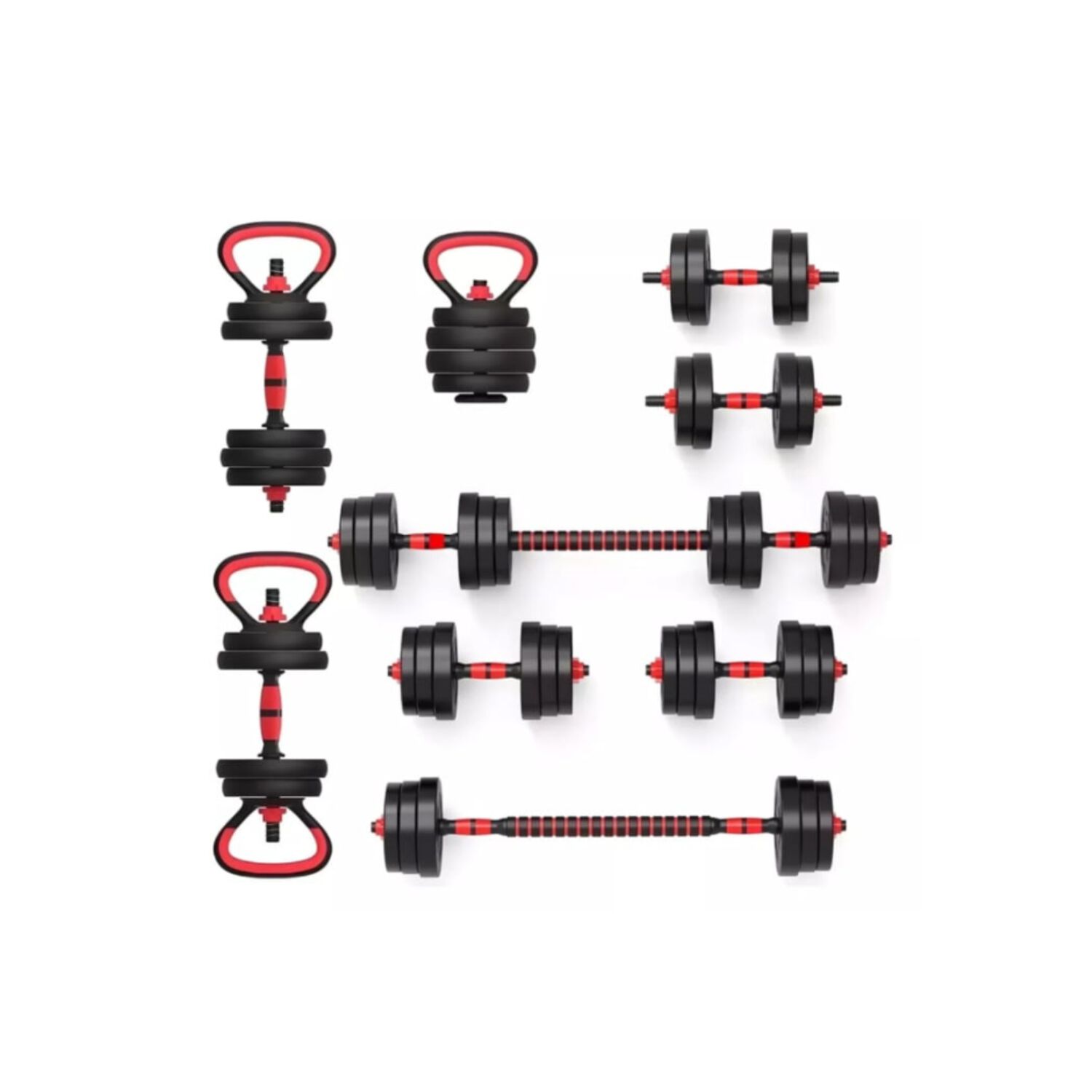 Set Mancuernas Y Barra Ajustable 30 Kg Entrenamiento Fitness image number 6.0