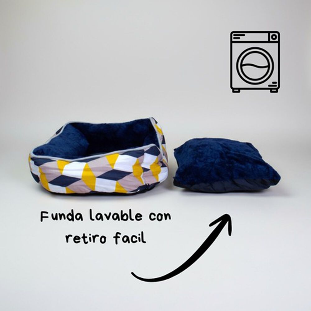 Cama Para Mascotas Espuma - Talla S (tricolor Amarillo) image number 3.0