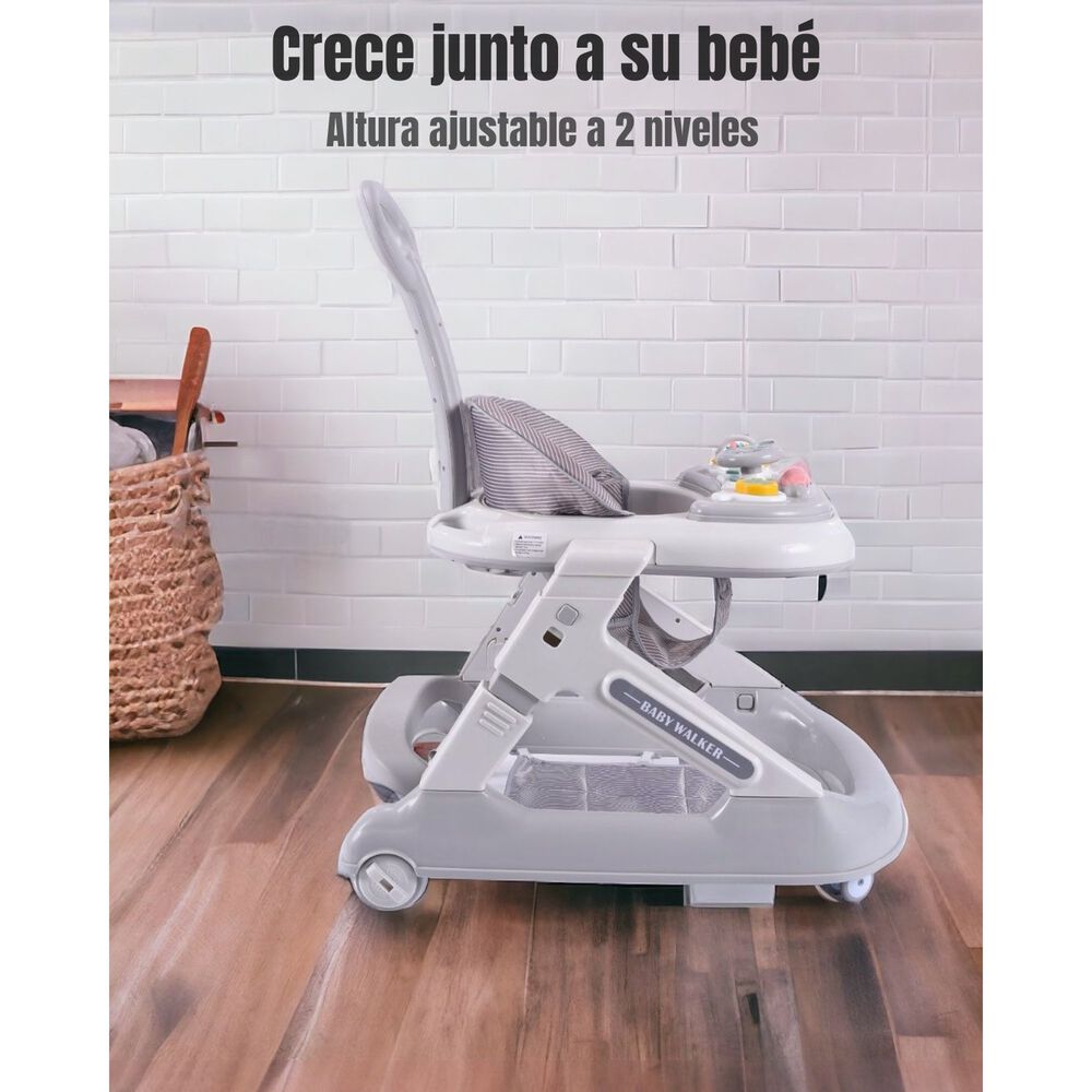 Andador Caminador 5 En 1 Con Apoya Pies Gris Lubabycas image number 6.0