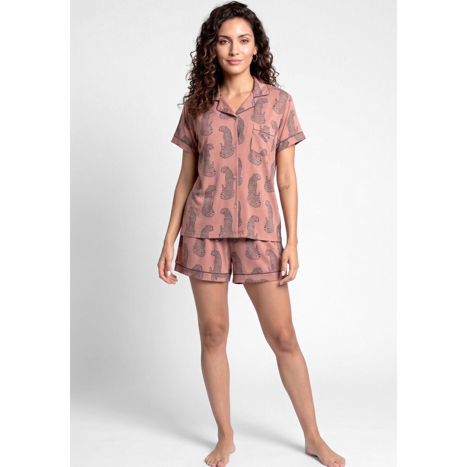 Pijama Corto Abotonado Super Soft Mujer Kayser 70.1135m-caf image number 0.0