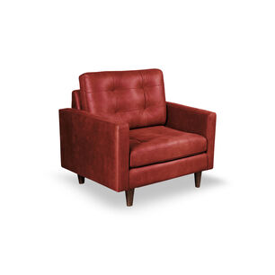 Sofa Napoles 1 Cuerpo Cuero Kentucky Rojo
