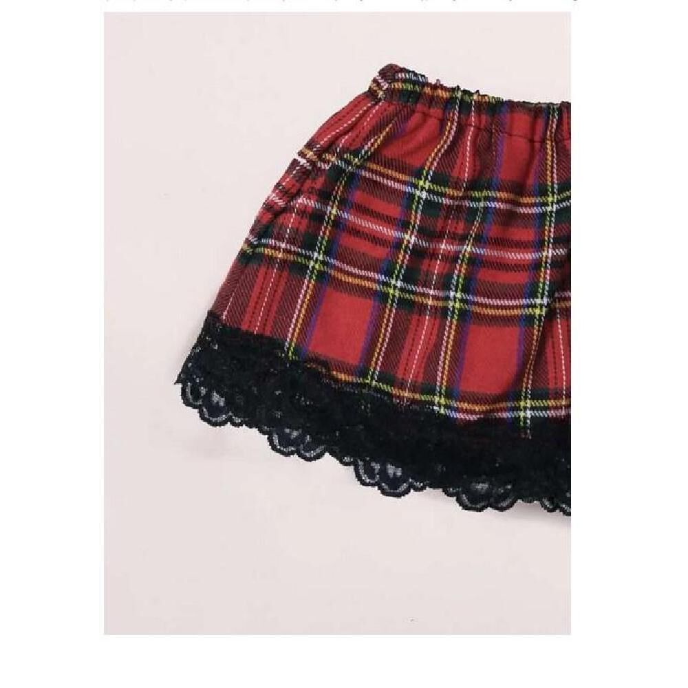 Lenceria Sexy Babydolls Traje De Tartán Con Tanga 2023 image number 1.0