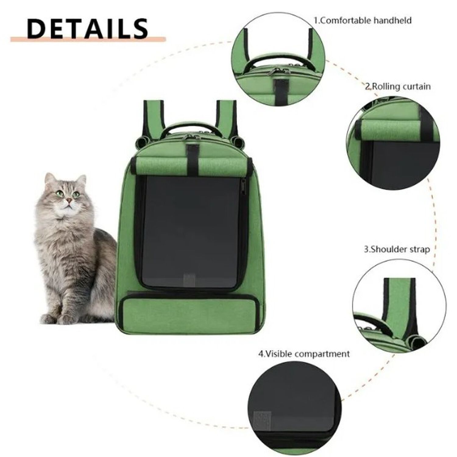 Mochila Bolso Transportes Malla Mascotas Perros Gatos Xl Gris image number 2.0