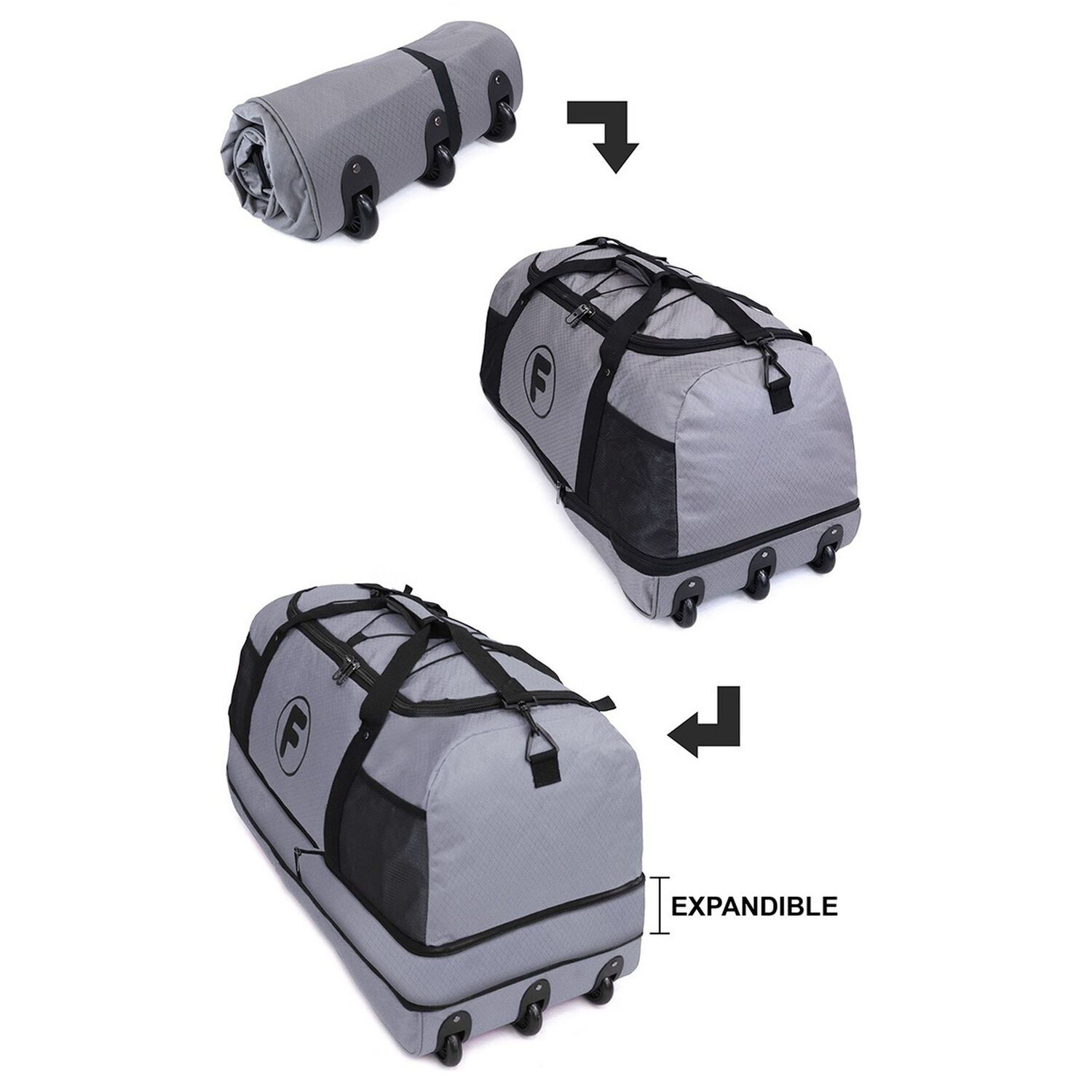 Bolso Enrollable Goliat 130 Ltrs + Candado Gris F image number 5.0