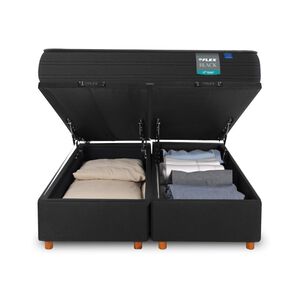 Cama Ba&uacute;l Flex Black / 2 Plazas / Base Dividida