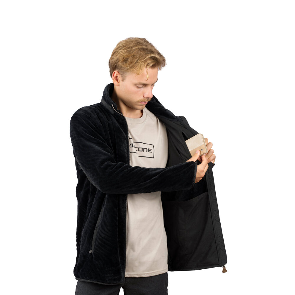 Chaqueta Shaggy Waves Negro Hombre Falcone image number 3.0