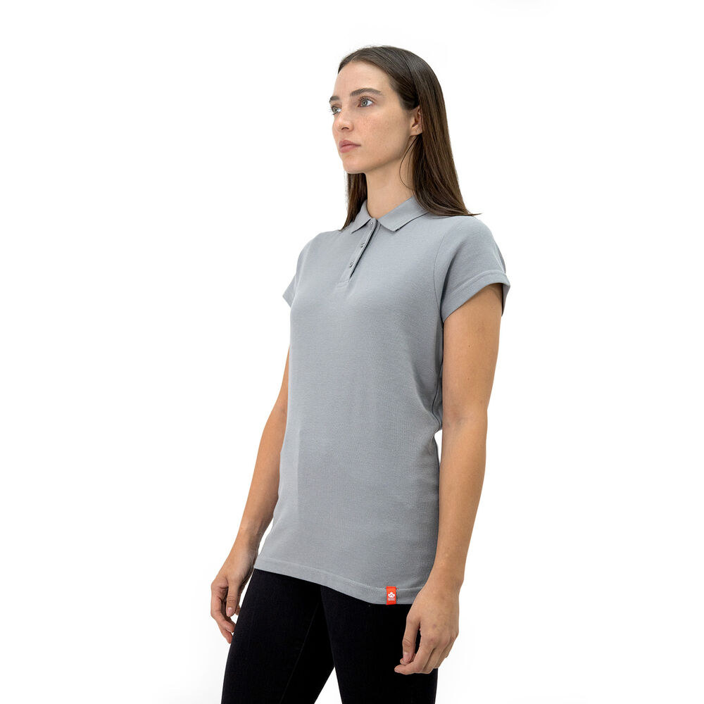 Polera Pique Quebec Manga Corta Gris Mujer image number 2.0