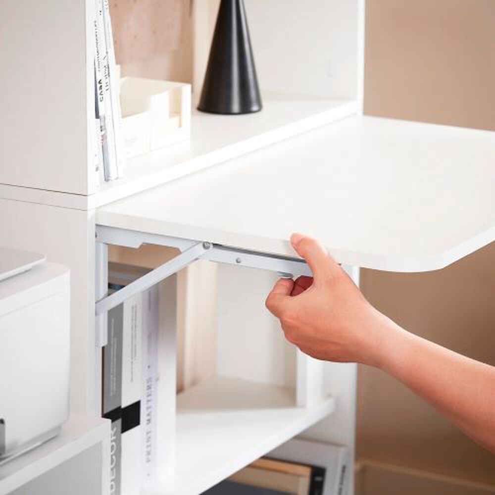 Estantería Con Escritorio Plegable Compacto - Blanco image number 2.0