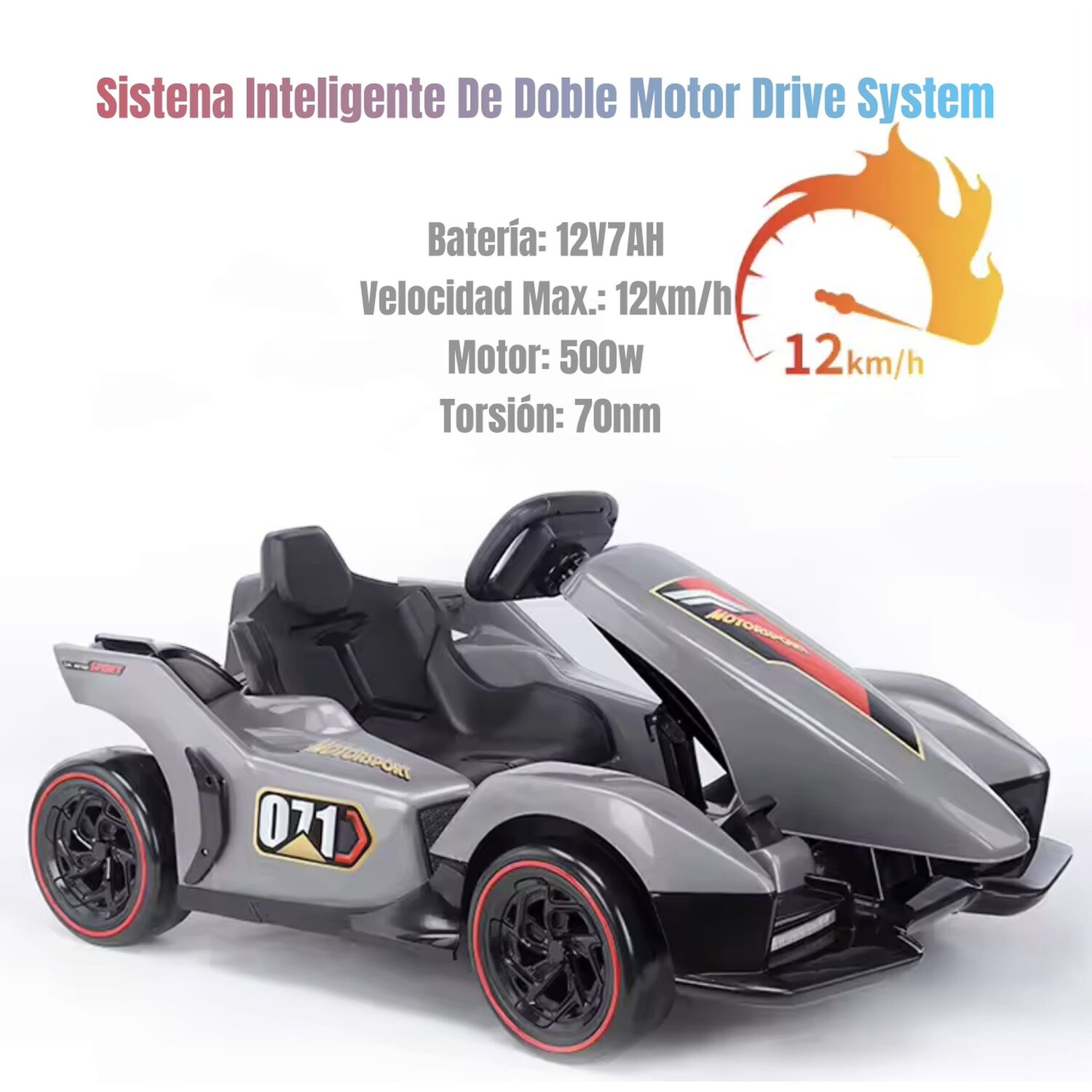 Go Kart Auto El&eacute;ctrico 12v7ah Con Control Rojo Lubabycas image number 2.0