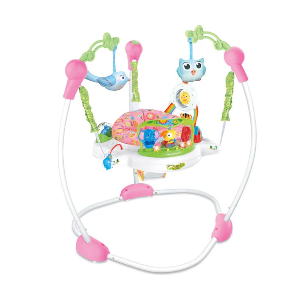 Juguete Arnes Saltarin Elastico Para Bebe Con Accesorios Rosa image number 0.0