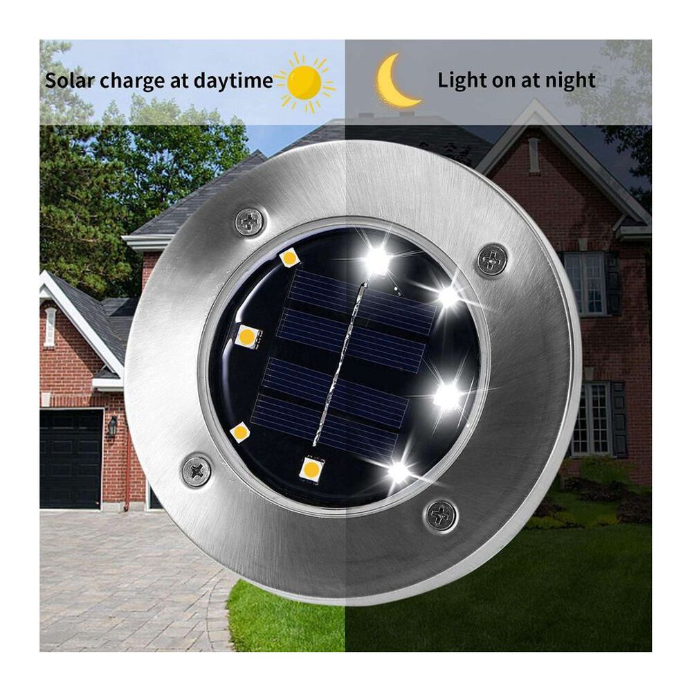 Pack 4 Focos Luces Jard&iacute;n Solares Led Para Exteriores Estacas image number 3.0