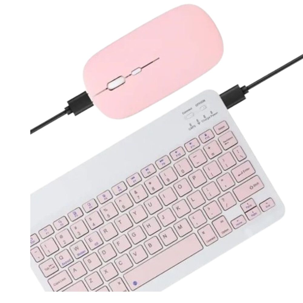 Kit De Teclado Mouse Para Ipad O Tablet Android Slim Rosado image number 1.0